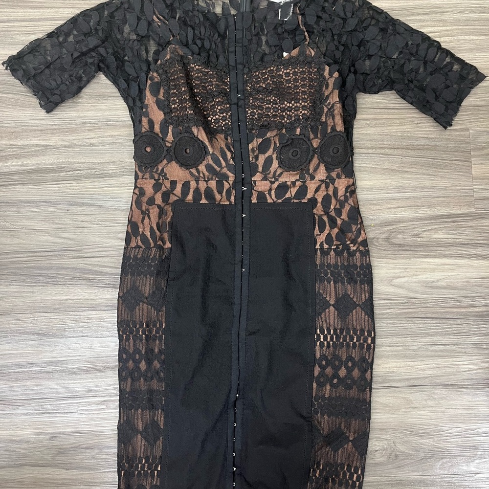 NWT Anthropologie beguile by Bryon Lars Black Lace Carissima Dress - Picture 5 of 6